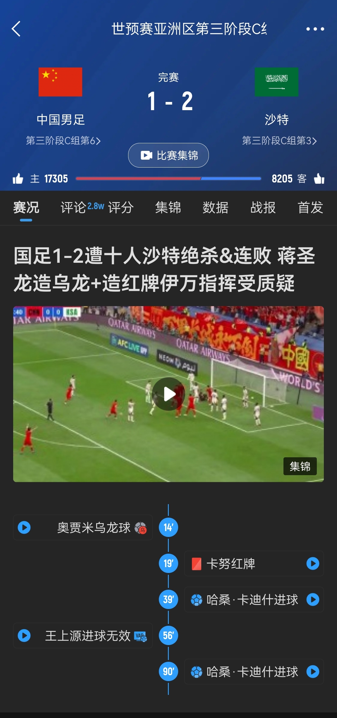 今天什么劇本?首戰沙特也是半場(chǎng)紅牌+蔣光太傷退,最后國足被翻